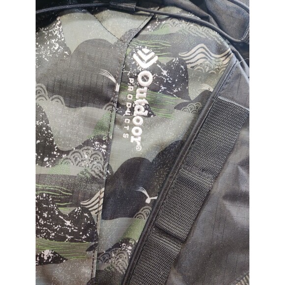 Outdoor Products Backpack Camouflage Black With Green, Multi Pockets. - Picture 2 of 8